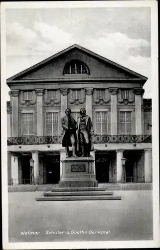 Ak Weimar in Thüringen, Schiller- und Goethe-Denkmal