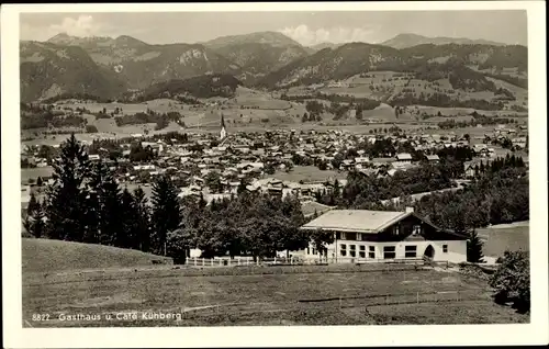 Ak Oberstdorf im Oberallgäu, Panorama, Gasthaus und Cafe Kühberg