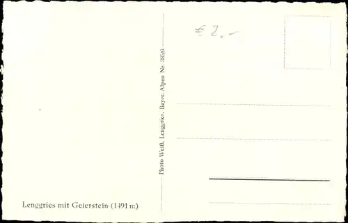 Ak Lenggries in Oberbayern, Panorama mit Geierstein