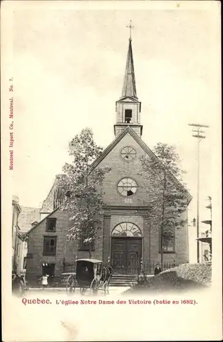 Ak Québec Kanada, L'Eglise Notre Dame des Victoire, batie en 1682