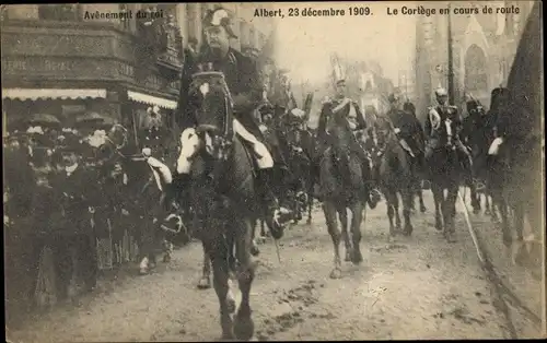 Ak König Albert I. von Belgien, Ankunft des Königs im Dezember 1909, Thronbesteigung