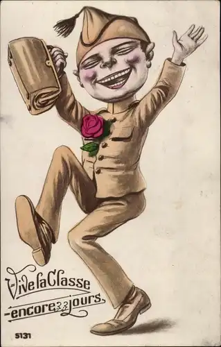 Künstler Ak Französischer Soldat