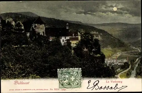 Ak Delsberg Delémont Kanton Jura, Chapelle du Vorbourg, Panorama