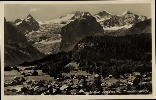 Ak Hohfluh Hasliberg Kt. Bern Schweiz, Panorama mit Wetterhorngruppe