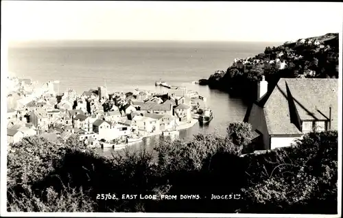 Ak East Looe Cornwall England, Panorama von Downs