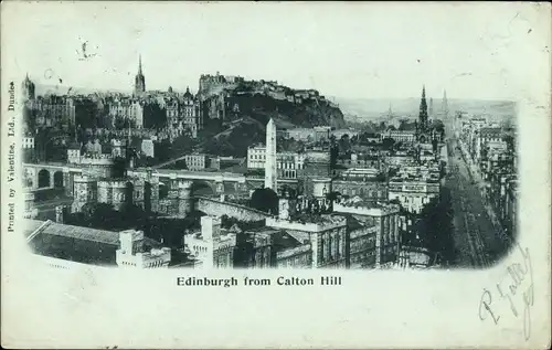 Ak Edinburgh Schottland, Panorama vom Calton Hill