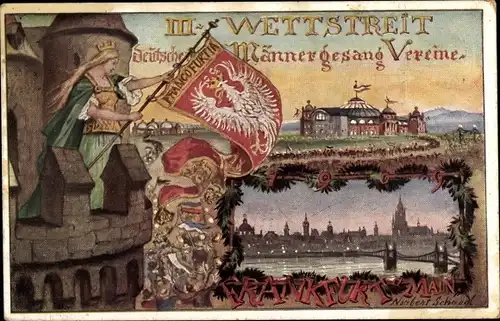 Künstler Ak Schnödl, Norbert, Frankfurt am Main, III. Wettstreit Deutscher Männergesangsvereine