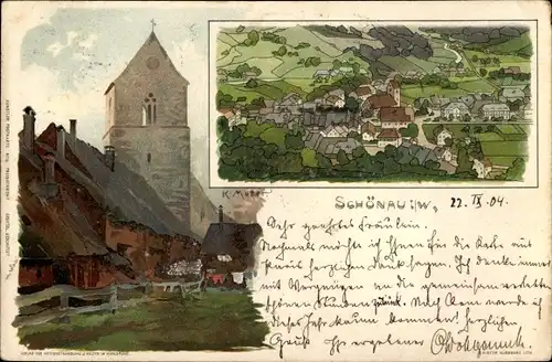 Künstler Litho Mutter, K., Schönau im Schwarzwald, Ort, Kirche