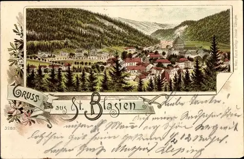 Litho Sankt Blasien im Schwarzwald, Gesamtansicht