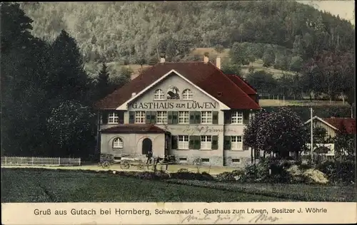 Ak Gutach (bei Hornberg) an der Schwarzwaldbahn Baden, Gasthof zum Löwen