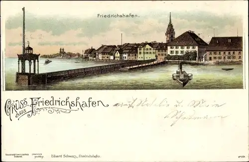 Litho Friedrichshafen am Bodensee, Brücke zur Stadt