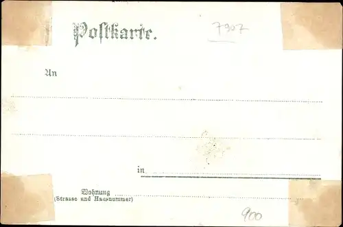 Litho Langenau in Württemberg, Kirche, Marktplatz, Straßenpartie