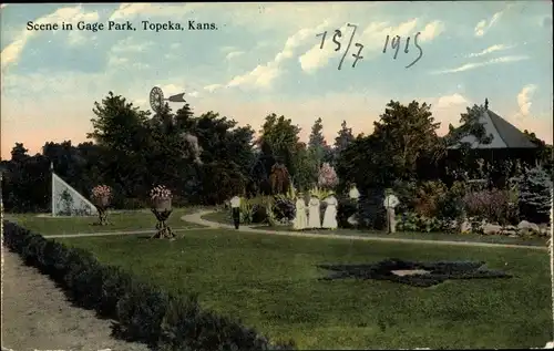 Ak Topeka Kansas USA, Szene im Gage Park