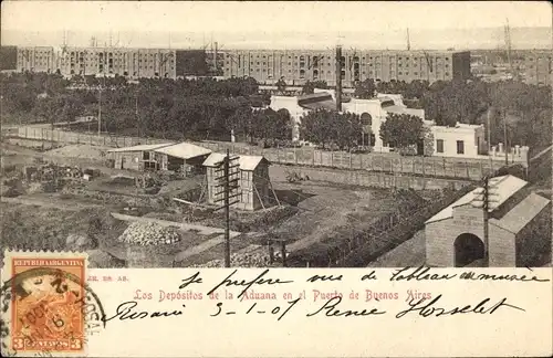 Ak Buenos Aires Argentinien, Die Zolllager im Hafen