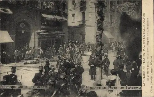 AK Madrid, Spanien, Angriff auf die Hauptstraße