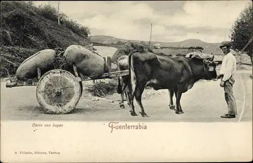 Ak Hondarribia Fuenterrabia Baskenland, Auto mit Käufen