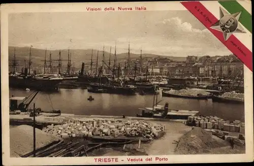 Ak Triest Trieste Friuli Venezia Giulia, Hafen