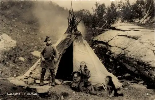 Ak Lappland, Lappetelt i Finnmark, Zelt, Familie