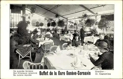 Ak Genf Stadt Schweiz, Buffet de la Gare Geneve-Cornvain