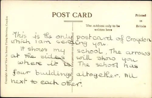 Ak Croydon London England, Wellesley Road, aus der Luft