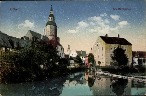 Ak Döbeln in Sachsen, Mühlgraben, Kirche