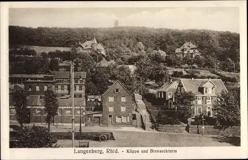 Ak Langenberg Velbert im Rheinland, Klippe und Bismarckturm