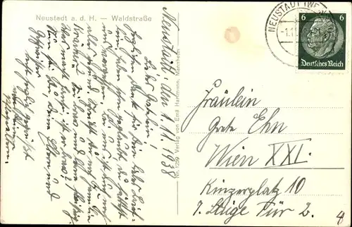 Ak Neustadt an der Haardt Neustadt an der Weinstraße, Waldstraße