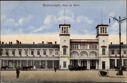 Ak București Bukarest Rumänien, Gara de Nord, Nordbahnhof