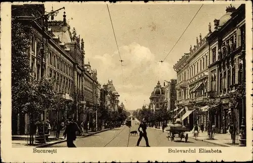 Ak București Bukarest Rumänien, Bulevardul Elisabeta