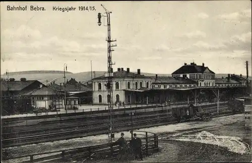 Ak Bebra an der Fulda Hessen, Bahnhof, Gleisseite, I WK