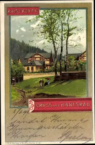 Litho Karlovy Vary Karlsbad Stadt, Kaiserpark