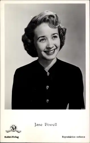 Ak Schauspielerin Jane Powell, Portrait