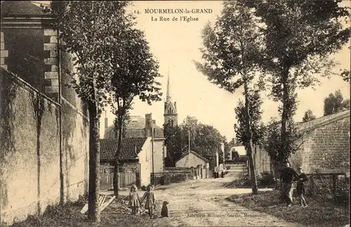 Ak Mourmelon le Grand Marne, La Rue de l'Eglise