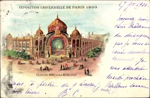 Litho Paris, Weltausstellung 1900, Palais des Mines et de la Metallurgie