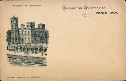 Litho Paris, Weltausstellung 1900, Pavillon von Spanien