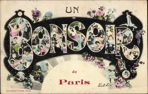 Buchstaben Ak Paris, Blumen, Souvenir