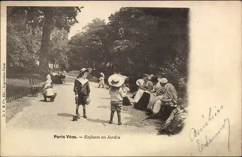 Ak Paris, Paris lebte, Kinder im Garten