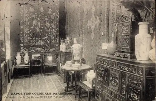 Ak Paris, Kolonialausstellung 1906, Sammlung des Herrn Baron Pierre de Goy