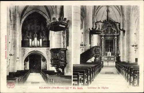 Ak Eclaron Haute-Marne, Interieur de l'Eglise