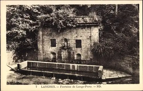 Ak Langres Haute Marne, Fontaine de Longe-Porte