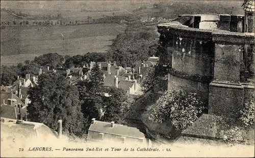 Ak Langres Haute Marne, Panorama Sud-Est, Tour de la Cathedrale