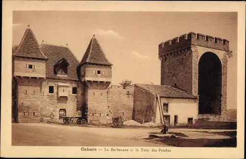 Ak Cahors Lot, Das Barbican, Der Turm des Gehenkten