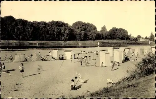 Ak Chateauneuf sur Loire Loiret, La Grande Plage, en face, le Chastaing