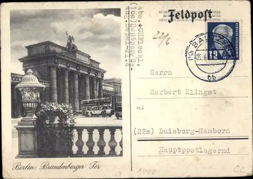 Ak Berlin Mitte, Brandenburger Tor, Busse