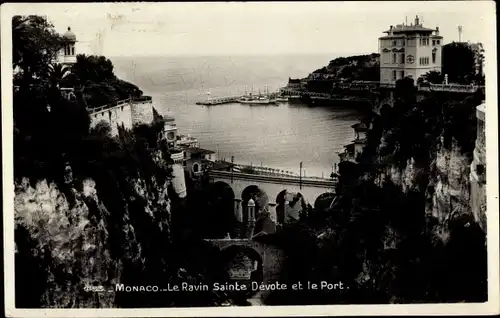 Ak Monaco, Ravin Sainte Dévote und der Hafen