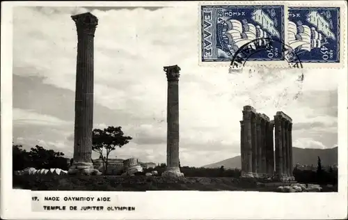 Ak Athen, Griechenland, Tempel des Olympischen Jupiter