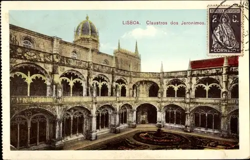 Ak Lissabon Lissabon Portugal, Cloisters dos Jeronimos, Kloster