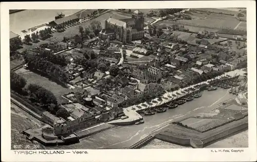 Ak Veere Zeeland Niederlande, Fliegeraufnahme