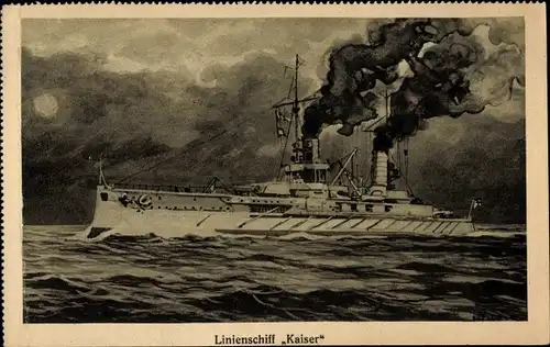 Ak Deutsches Kriegsschiff, Linienschiff Kaiser