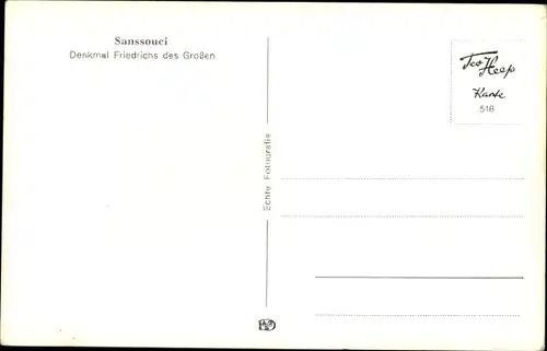 Ak Potsdam Sanssouci, Denkmal Friedrich der Große